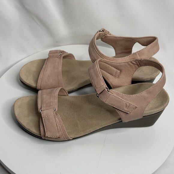 Vionic Adelaide Ankle Strap Comfort Wedge Sandals Womens Size 7.5 Pink Orthoheel - Picture 1 of 7